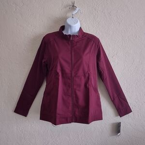 Natural Uniforms Burgundy Zip-Up Scrub Jacket Size S